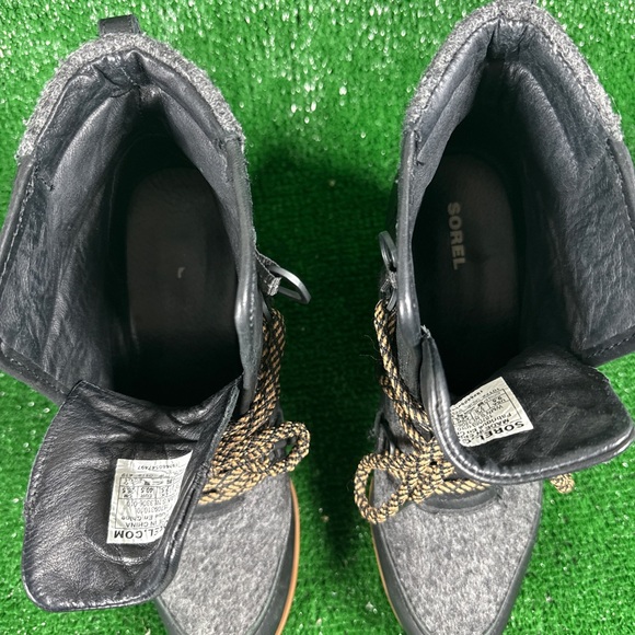 SOREL Dark Charcoal Black & Grey Heeled Ankle Boots 9.5 - Picture 10 of 15